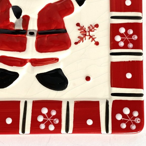 Vintage Santa Tile Trivet Coaster Hand Painted Ceramic 7.5 Inches Square - Picture 6 of 8